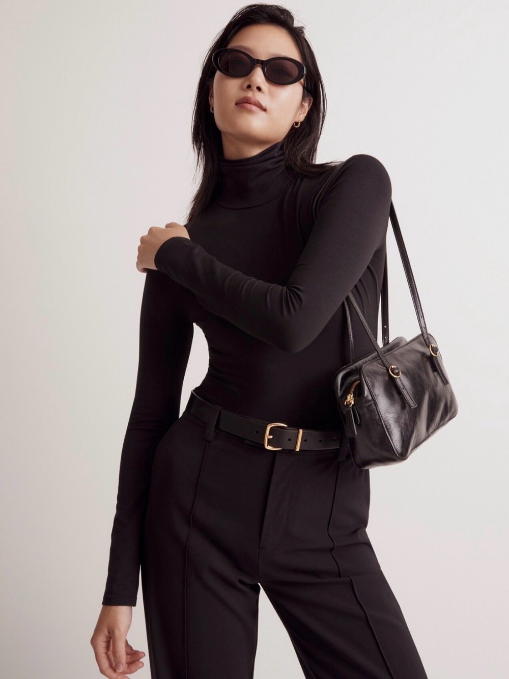Madewell Black Turtleneck Thong Bodysuit - Size Small